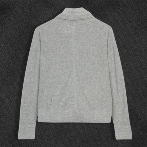 Lululemon Funnel Neck Fleece Top Ribbed Cuffs Relaxed Snug Fit Heather Gray W 4 - Picture 2 of 7